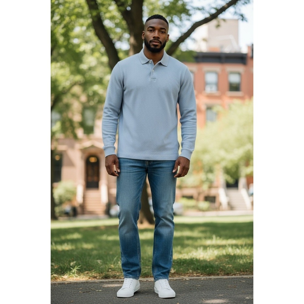 Polo Golf Ralph Lauren Men's Long Sleeve Waffle Knit Pima XXL Blue